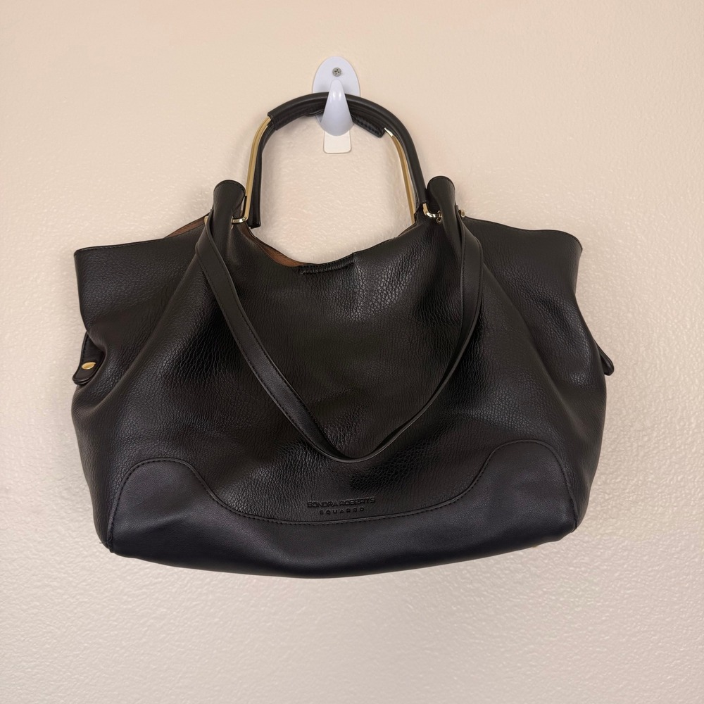 Sondra Roberts Squared Hobo Bag Womens Large Black inner pouch Quiet Luxury Chic